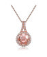 Фото #1 товара Sterling Silver 18K Rose Gold Overlay Champagne Cubic Zirconia Pendant