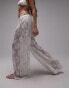 Фото #2 товара Topshop lace wide leg beach trousers in white