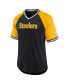 Men's Black, Gold Pittsburgh Steelers Second Wind Raglan V-Neck T-shirt
