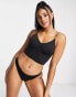 Nike Swimming v-neck midkini top in black