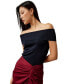 ფოტო #1 პროდუქტის Women's Off-Shoulder Silk Top for Women