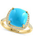 EFFY® Turquoise & Diamond (1/4 ct. t.w.) Halo Ring in 14k Gold