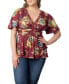 ფოტო #3 პროდუქტის Plus Size Encore Short Sleeve Printed Top