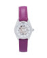 ფოტო #1 პროდუქტის Women Magnolia Leather Watch - Purple/Silver, 37mm