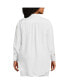 Фото #2 товара Plus Size Linen Roll Sleeve Oversized Relaxed Tunic Top