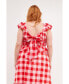 ფოტო #5 პროდუქტის Plus Size Gingham Smocked Top