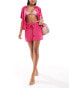 Фото #3 товара ASOS DESIGN linen look co-ord beach short in pink