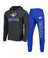 ფოტო #1 პროდუქტის Men's Heather Royal, Heather Charcoal Toronto Blue Jays Meter Hoodie and Joggers Set