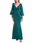 Badgley Mischka Scuba Gown Women's Green 0