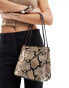 ASOS DESIGN square base shoulder bag in snake