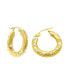 ფოტო #1 პროდუქტის Tarnish Resistant 14K Gold-Plated Imitation Pearl-Studded Hoop Earrings