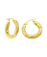 Tarnish Resistant 14K Gold-Plated Imitation Pearl-Studded Hoop Earrings