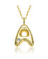 ფოტო #1 პროდუქტის 14k Gold Plated Cubic Zirconia Initial Pendant Bubble Letter Necklace