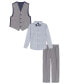 Фото #3 товара Little Boys Linen Look Machine Washable Vest Set