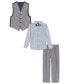 Little Boys Linen Look Machine Washable Vest Set