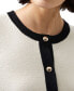 ფოტო #4 პროდუქტის Women's Vhari Contrast-Trim Button-Up Cardigan Sweater