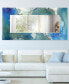 Фото #6 товара 'Subtle Blues' Rectangular On Free Floating Printed Tempered Art Glass Beveled Mirror, 72" x 36"