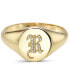 ფოტო #1 პროდუქტის Diamond Initial Signet Ring (1/6 ct. t.w.) in 14k Gold