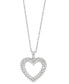 ფოტო #1 პროდუქტის Diamond Double Heart Pendant Necklace (1 ct. t.w.) in 14k White Gold, 16" + 2" extender