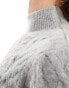 New Look 2 in 1 cable knit jumper in light grey