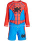 ფოტო #1 პროდუქტის Toddler Boys Spider-Man Rash Guard & Swim Trunks, 2 Piece Set