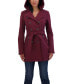 Women's Belted Double Breasted Soft Shell Trench Coat With Detachable Hood