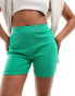 Kaiia ribbed legging shorts in green