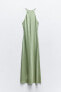 Фото #6 товара Атласное платье миди с горловиной халтер ZARA