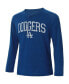 ფოტო #1 პროდუქტის Men's Royal Los Angeles Dodgers Inertia Raglan Long Sleeve Henley T-shirt