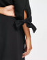 Фото #4 товара Monki tie sleeve smock midi dress in black