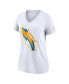 Фото #2 товара Women's White Los Angeles Chargers Hometown Collection Tri-Blend V-Neck T-shirt