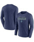 ფოტო #1 პროდუქტის Men's Heather Deep Sea Blue Seattle Kraken Long Sleeve T-shirt
