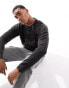 New Look fisherman crew neck jumper in dark grey