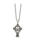 Фото #2 товара Chisel antiqued Claddagh Cross Pendant Cable Chain Necklace