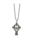 Antiqued Claddagh Cross Pendant Cable Chain Necklace