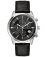 ფოტო #1 პროდუქტის Men's Chronograph Classic Sutton Black Leather Strap Watch 41mm