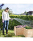 L-Shaped Deep Root Planter Box Wooden Raised Garden Bed with Open-Ended Base