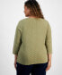 Plus Size Printed Henley 3/4-Sleeve Top, Created for Macy's