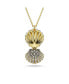 Фото #5 товара Swarovski crystal Swarovski Imitation Pearl, Shell, White, Gold-Tone Idyllia Pendant Necklace