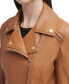 Фото #4 товара Women's Faux-Leather Asymmetric Moto Coat