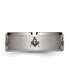 ფოტო #3 პროდუქტის Titanium Brushed Masonic Beveled Edge Wedding Band Ring