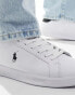 Polo Ralph Lauren heritage court leather trainer with pony logo in white