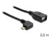 Delock USB micro-B - USB 2.0-A - 0.5m - 0.5 m - Micro-USB B - USB A - USB 2.0 - Male/Female - Black