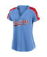 ფოტო #3 პროდუქტის Women's Blue, Red St. Louis Cardinals True Classic League Diva Pinstripe Raglan V-Neck T-shirt