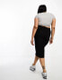Фото #6 товара ASOS DESIGN Curve jersey pencil midi skirt in black