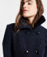 Juniors' Short Bouclé Double-Breasted Peacoat