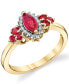 ფოტო #1 პროდუქტის Ruby (7/8 ct. t.w.) & Diamond (1/8 ct. t.w.) Ring in 10k Gold