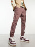 Pacsun kai stretch slim fit cargo trousers in peppercorn brown