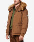 Фото #4 товара Men's Down Bomber with Faux Fur Trim and Removable Hood