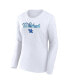 Women's White Kentucky Wildcats Double Team Script Long Sleeve T-shirt